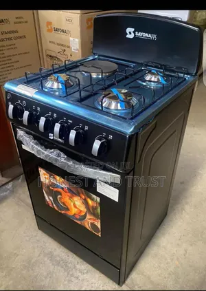 Black Sayona 3gas+1 Standing Cooker With Gas Oven