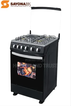 Black Sayona 3gas+1 Electric Plate Standing Cooker