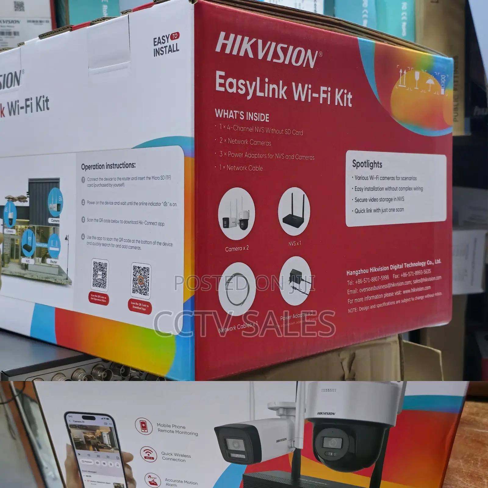 Hikvision 2channel 2mp CCTV Colour Vu Camera Full Kit