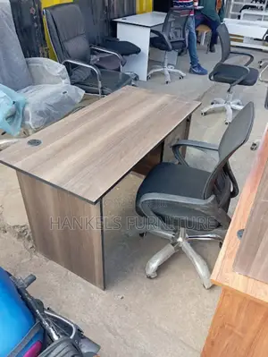 Walnut Study Desk and Mesh Chair
