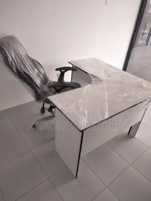 Leather Chair and L Shape Desk