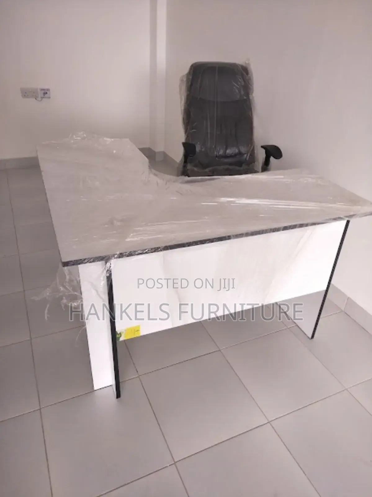 Leather Chair and L Shape Desk