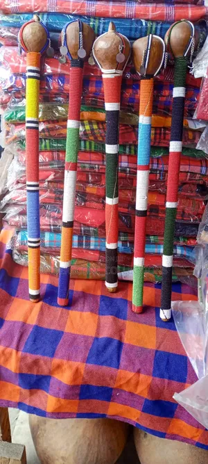 Men African Beaded Rungu