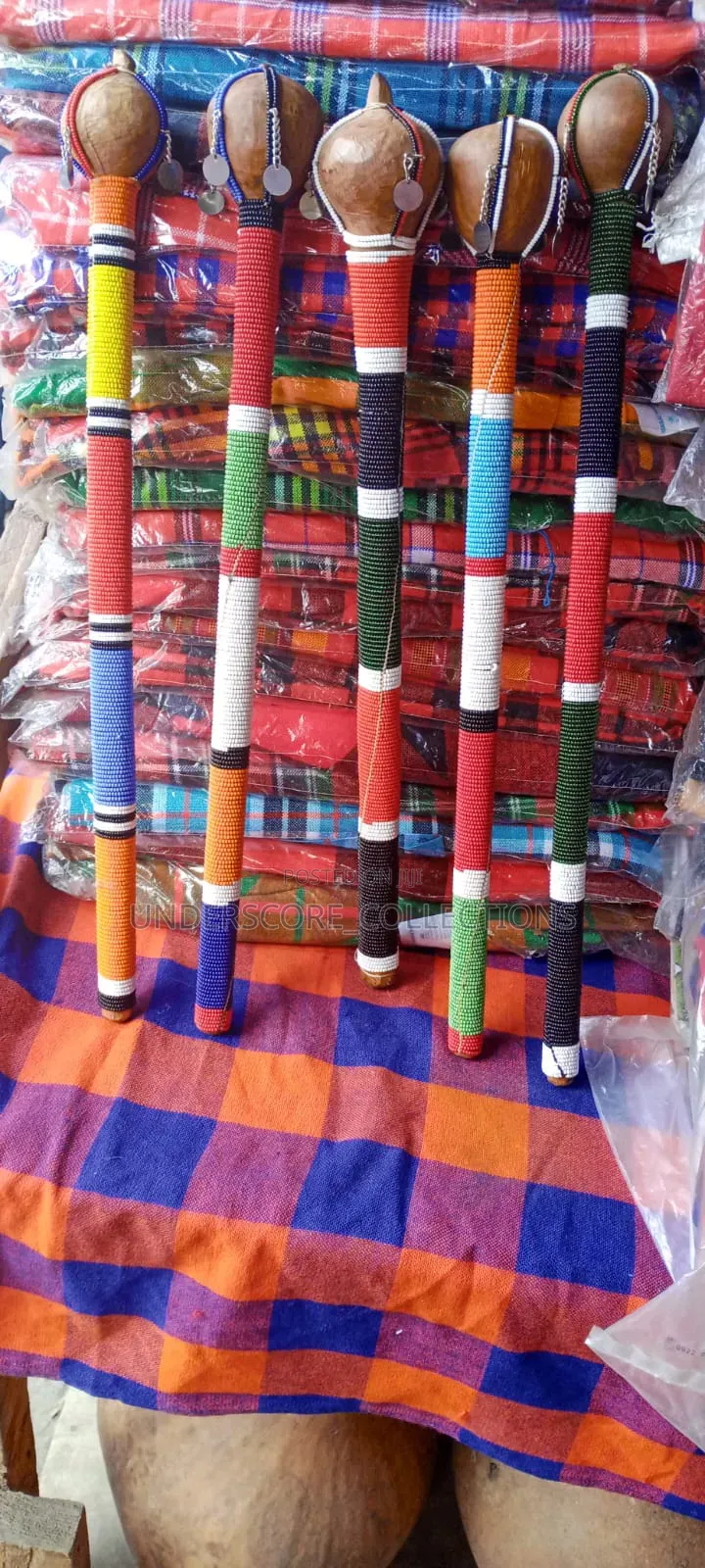 Men African Beaded Rungu