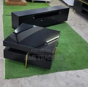 Black Golden Tv Stand Coffee Table Combination