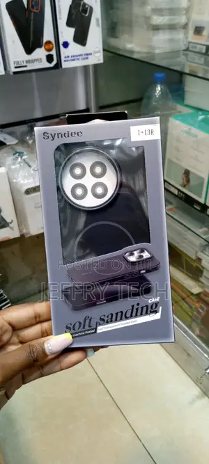 Syndee Magsafe Soft Sanding Slimsilicon Case for 1+13r-Black