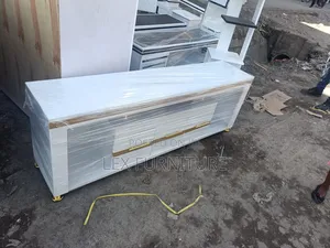 Tv Stand White With Gold Strips