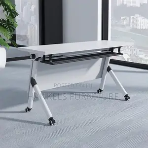 Foldable Movable White Desk
