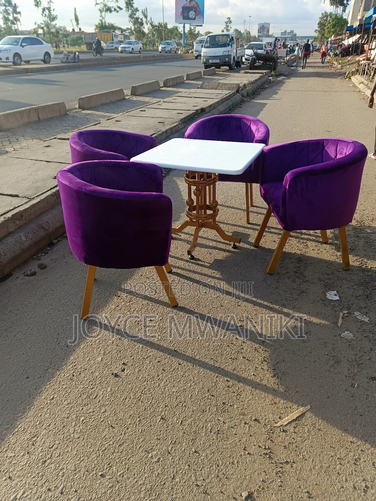 Vip Restaurant Set With Purple Seats 