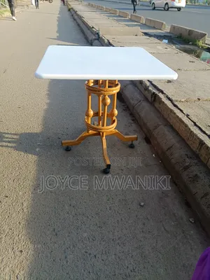 White, Gold Restaurant Square Table 