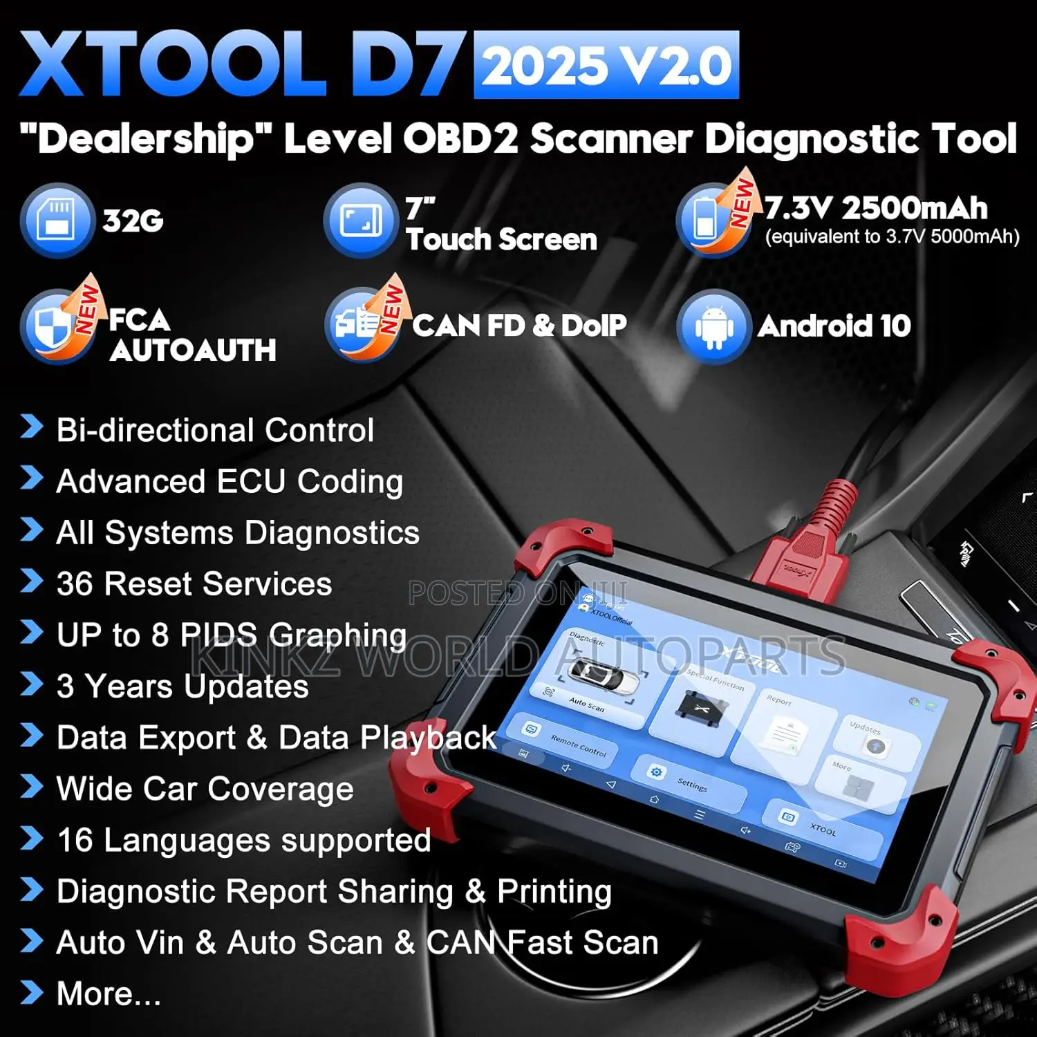 Xtool D7 Bidirectional Obd2 2025 Car Scanner Diagnostic Tool