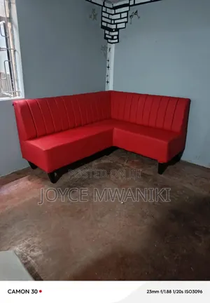 L Shape Restaurant Couch, Red Colour ,
