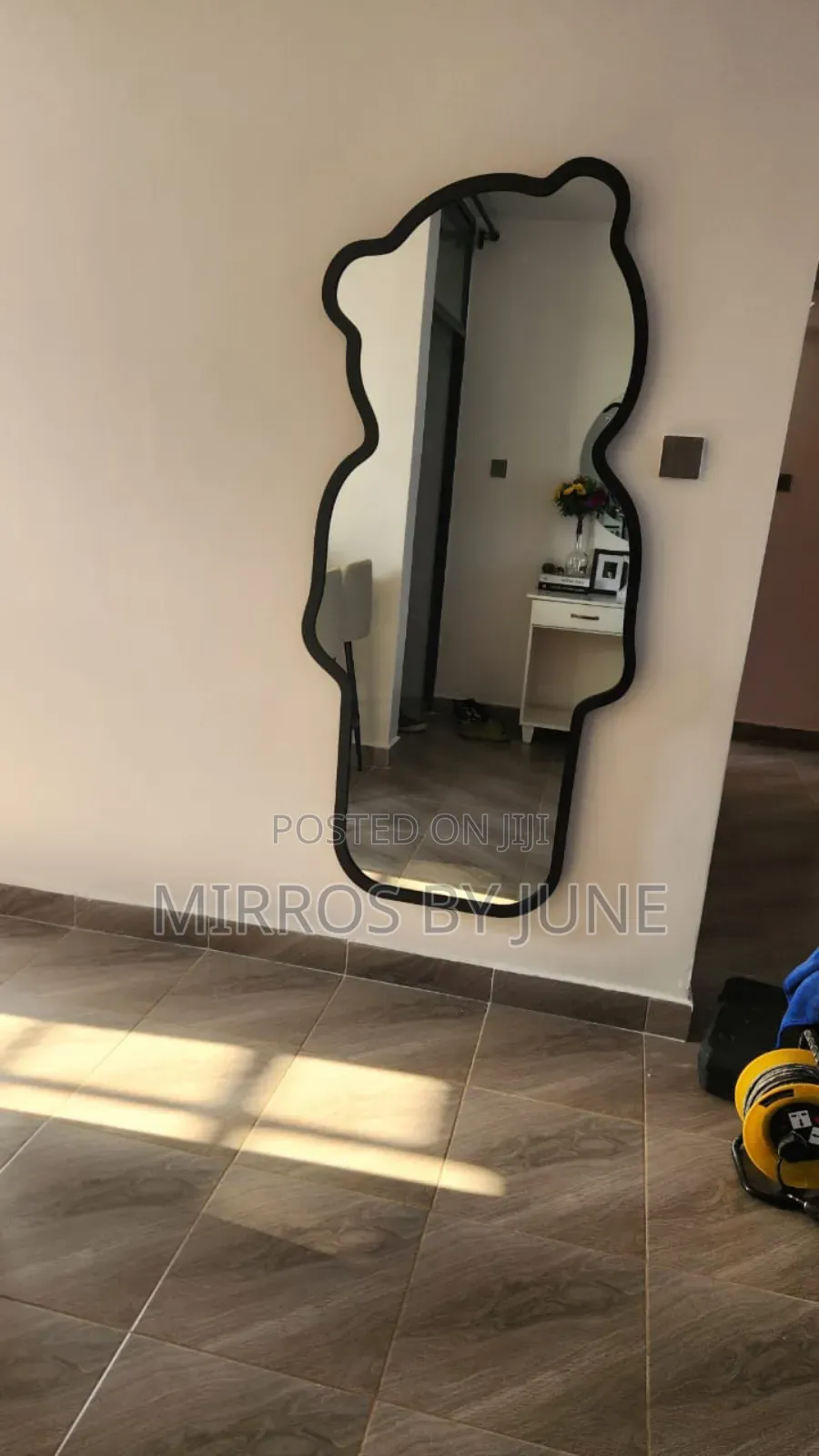 Teddy Bear Mirror With Thick Black Frame