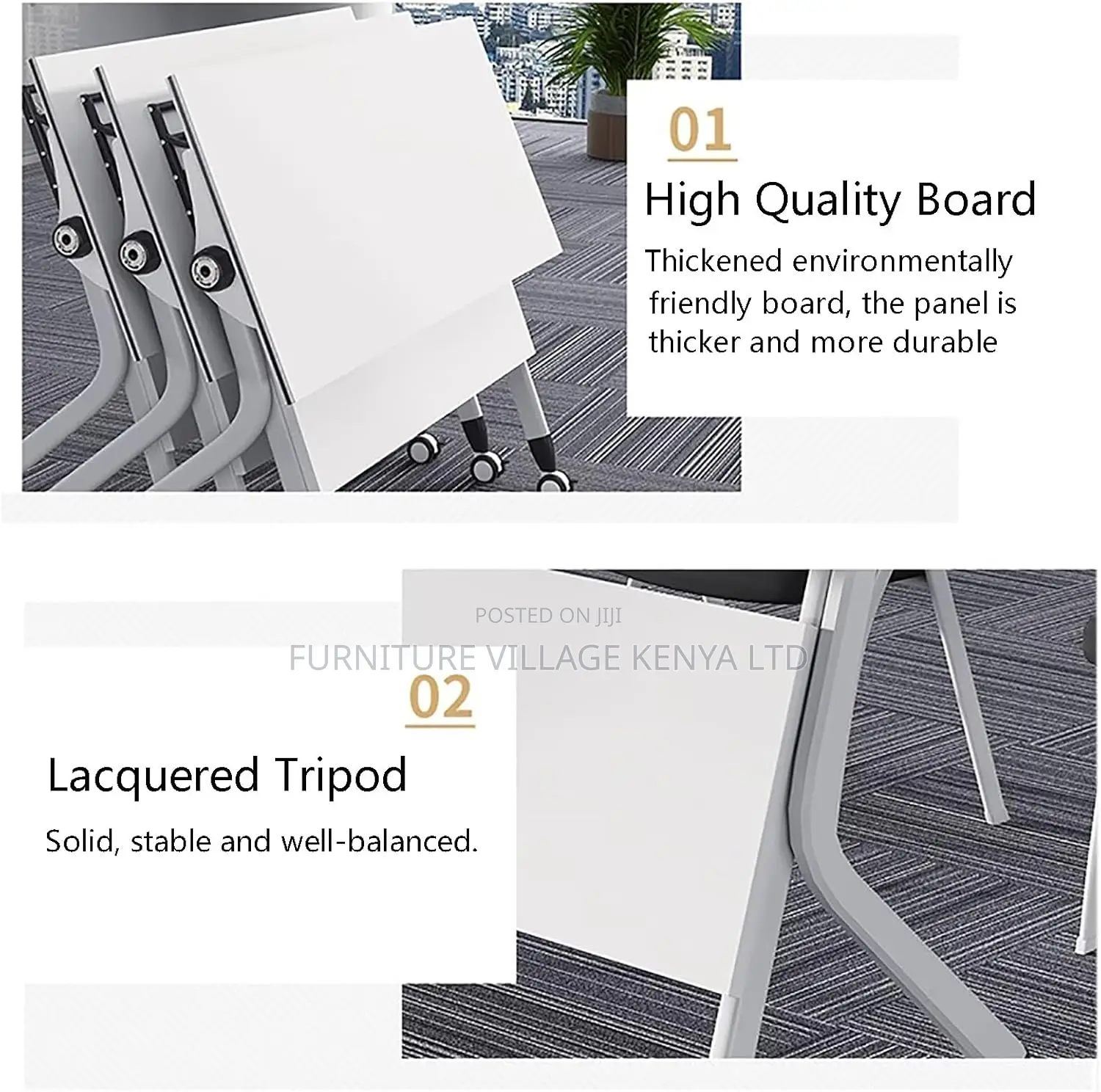 Foldable Mobile Conference Table With Silent Wheels