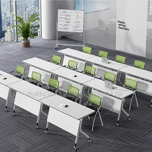 Foldable Mobile Conference Table With Silent Wheels