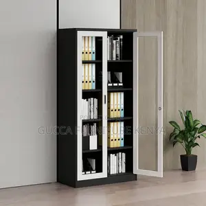 Cabinets:Modern Gray Steel Vertical Filing 2-Door Cabinet