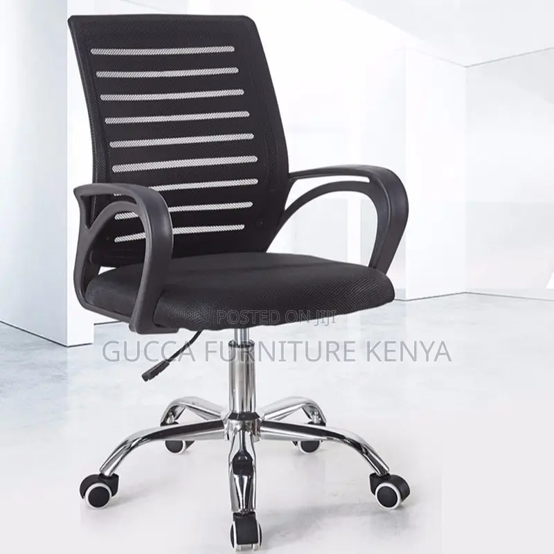 Office Chairs: Casual Black Solid Mesh Back Study Chair