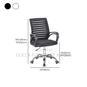 Office Chairs: Casual Black Solid Mesh Back Study Chair