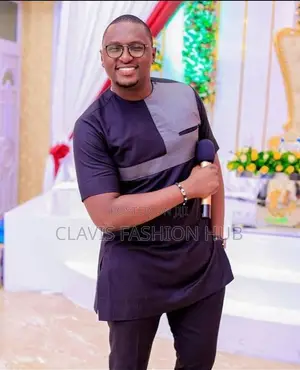 Grey and Navy Blue Senator Suits for African Men