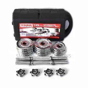 Chrome 15kgs Adjustable Dumbells