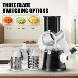 Rotary Drum Grater Veggie Slicer With 3 Slicing Options