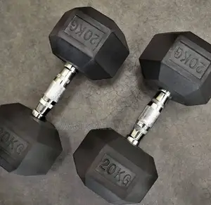 20kg(Hexagon Shaped) Rubber Dumbbells