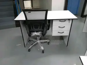 1.2m Black White and Secretarial Chair