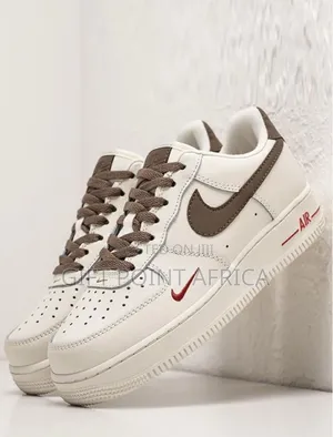 Airforce 1 Brown Swoosh Sneakers