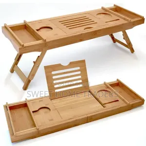 *Expandable Bamboo Bathtub/Bed Caddy Tray