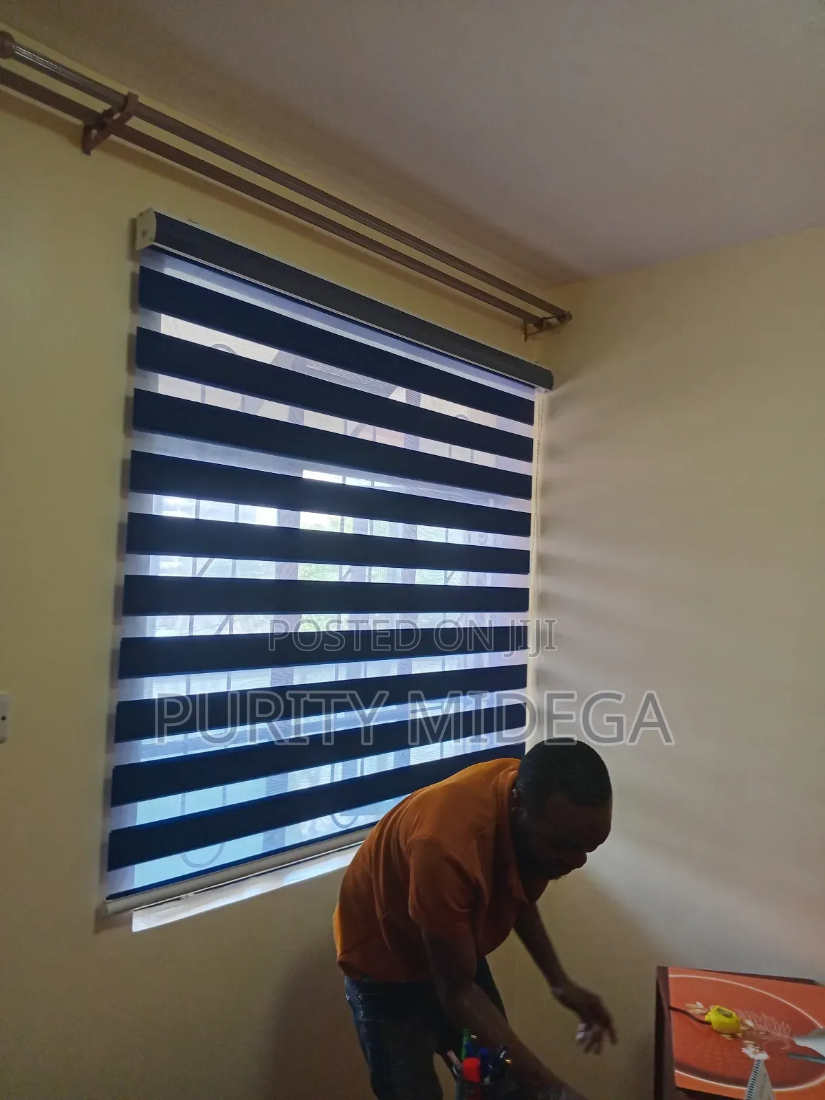 Navy Blue Office Curtains