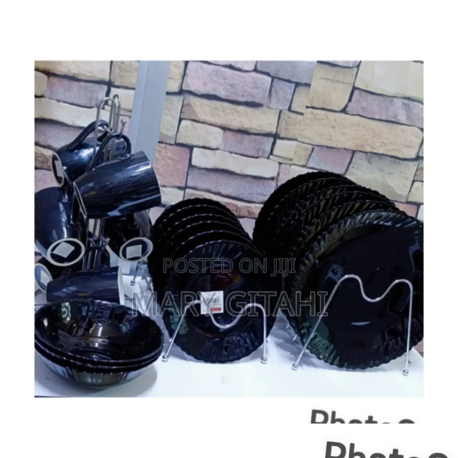 24 PCS Black Dinnerset
