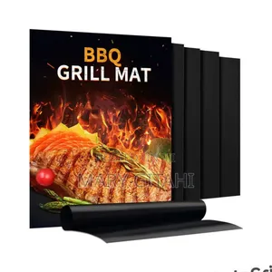 *Non-Stick BBQ Grill Mats KSHS Barbecue Baking Pad Reusable