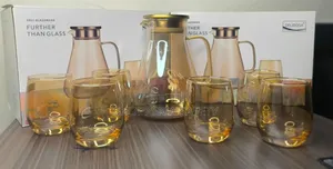 7 Pieces Glassware Set- Gold