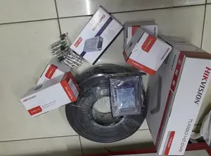 Hikvision 4 Cameras Hikvision Complete Setup CCTV 1080p