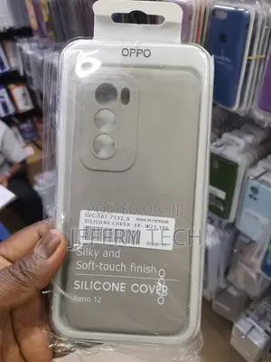 Biruiqu for Oppo Reno 12 Anti Slip Silicone Case -Gray