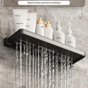 Aluminum Foldable Shelf Space Saving Shower Rack Organizer
