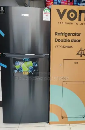 Black Von Fridge Double Door 181ltr No Frost VFR/Nf