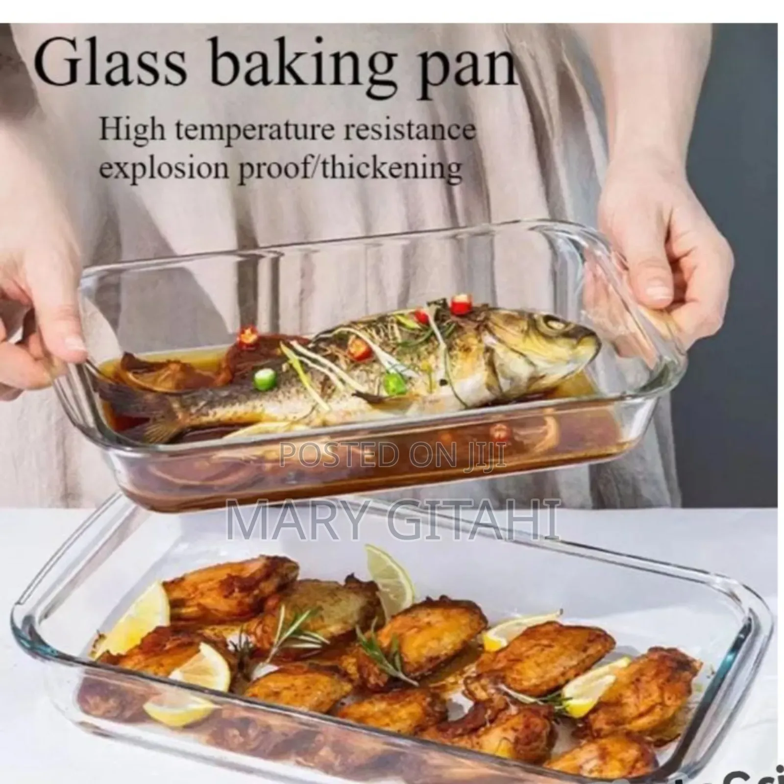 2pcs Borosilicate Storage/Baking Tray