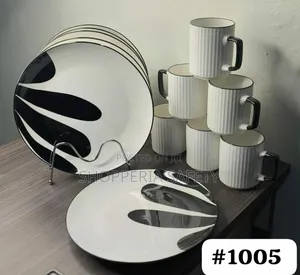 12 Pieces Dinner Set- 6 Pieces Cups, 6 Dinner Plates