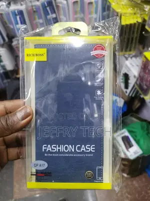 Trumbote Richboss Flip Leather Cover for Oppo A17-Blue