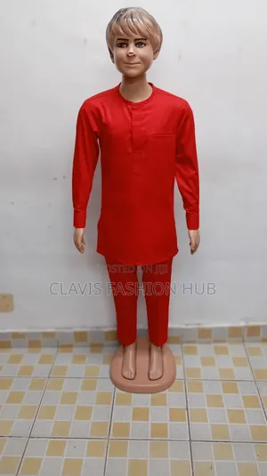 Boys Red African Suit