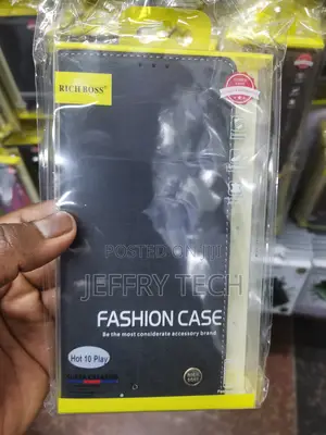 Haniry Infinix Hot 10 Play Richboss Leather Flip Case-Black