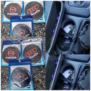 Different Car Logos Labelled Cup Holder 2pcs Mat