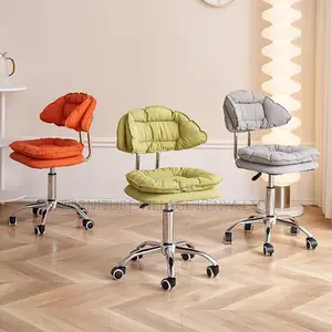 Office Stool: Metal Orange Mid-Back Task Stool