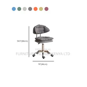 Office Stool: Metal Orange Mid-Back Task Stool
