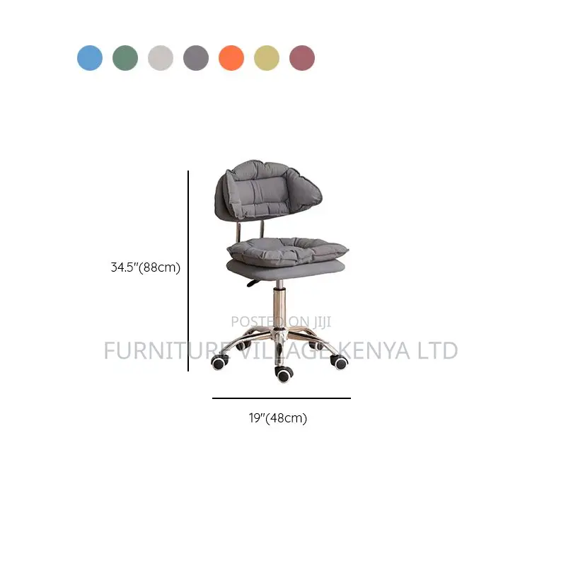 Office Stool: Metal Orange Mid-Back Task Stool