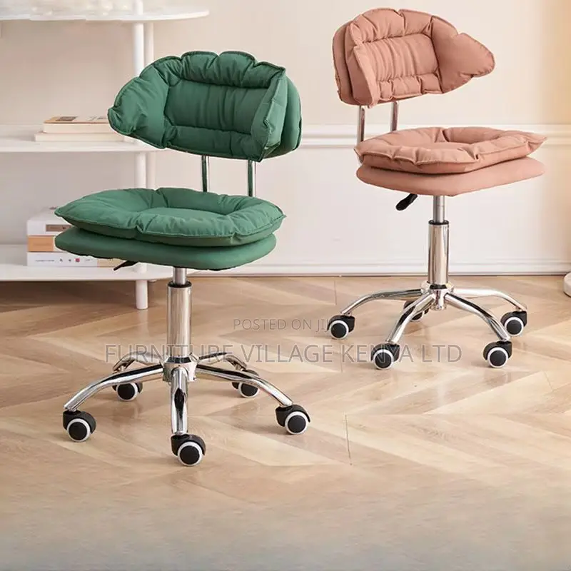 Office Stool: Metal Orange Mid-Back Task Stool