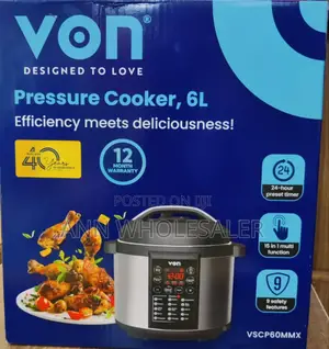 *Von Electric Pressure Cooker 6litres