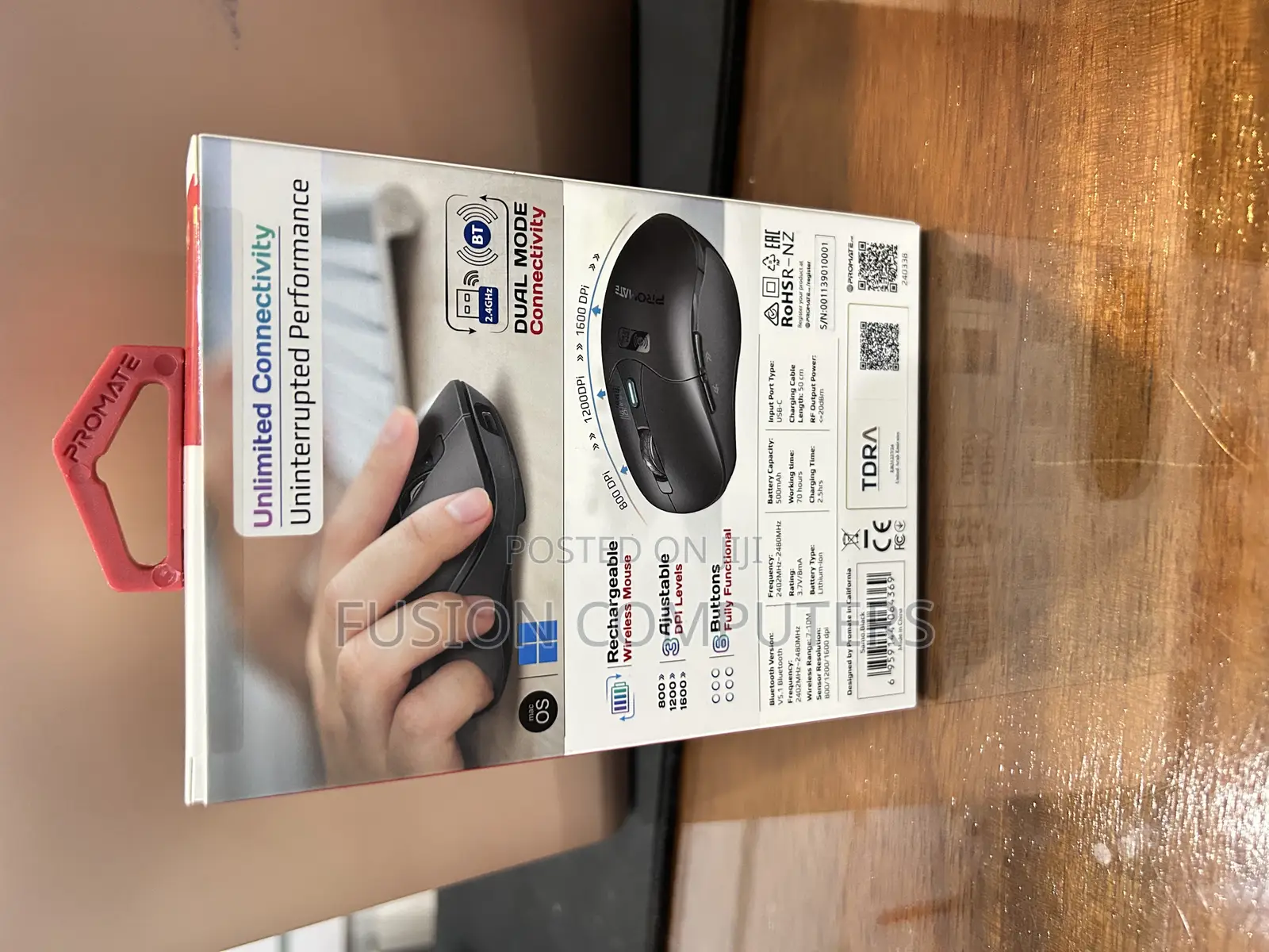 Promate Dual Mode Rechargeable Wireless Mouse