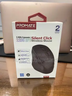 Promate 2200 Dpi Silent Click Ergonomic Wireless Mouse